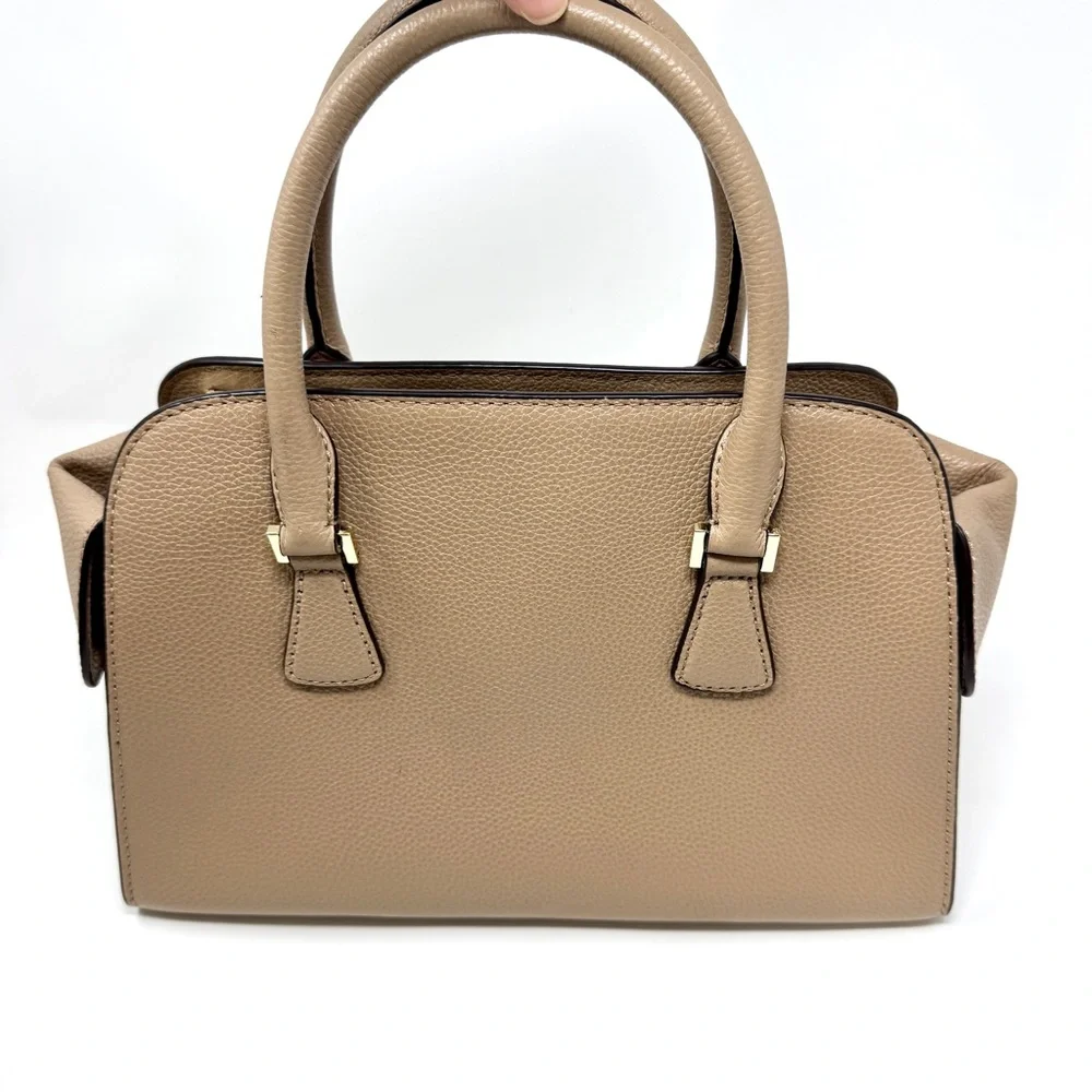 Michael Kors Tan Harper Medium Satchel Pebble Leather Bag